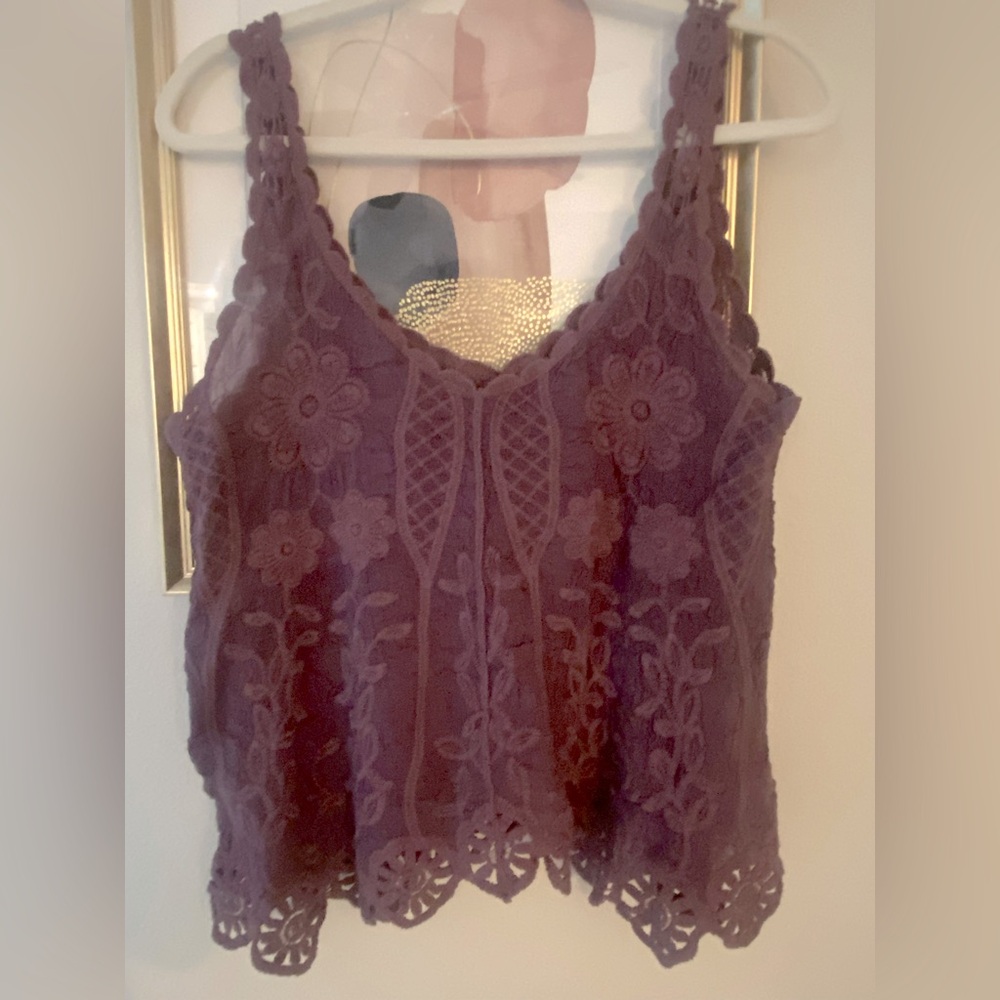 Purple crochet top. New. Never worn.